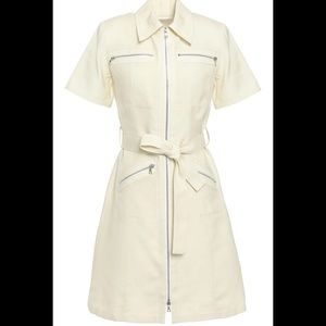 Victoria Beckham Belted  zip-detailed shirt dress